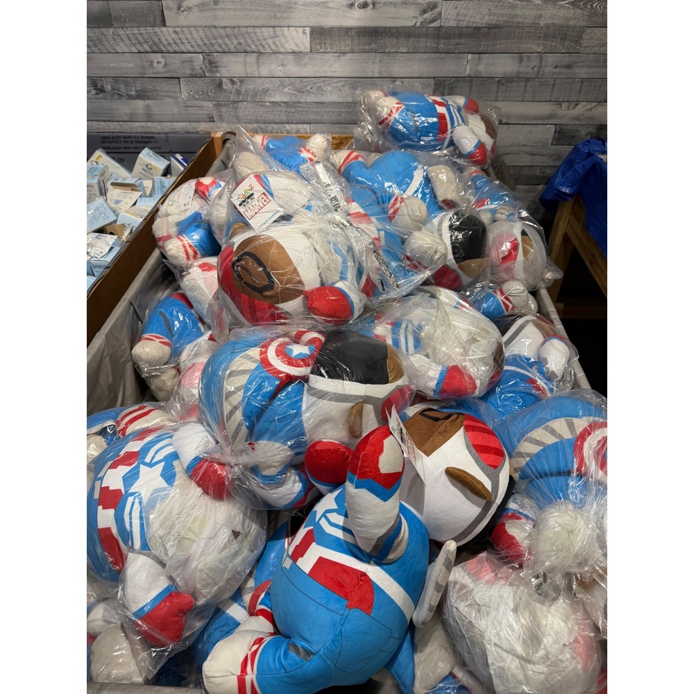 Bundle of 5 Marvel Captain America Star Wars Grogu GUND Gishies Plush Toys